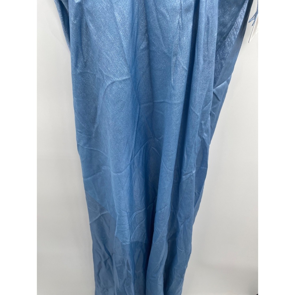 Liv Foster Lola Foiled Gown Dress Women's 10 Azure Blue Open Back Cowl Neck NWT‎ - Picture 6 of 16